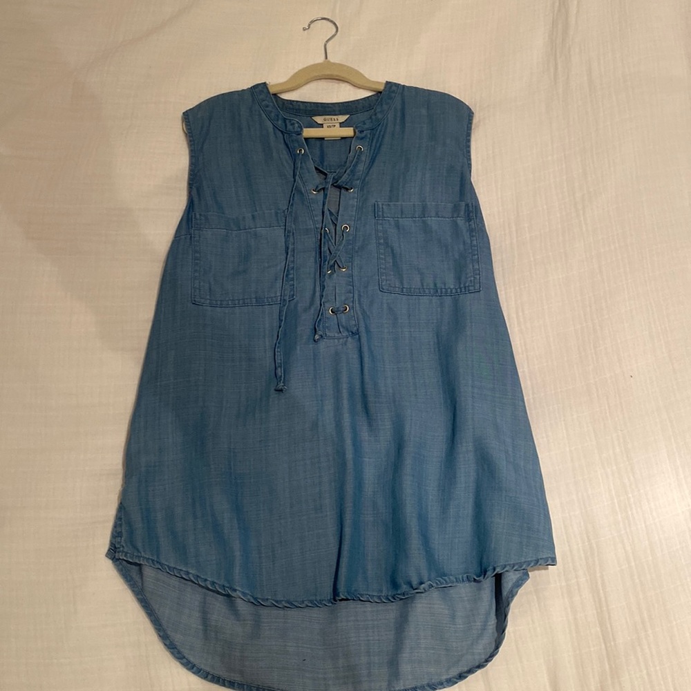 Guess denim long tank top
